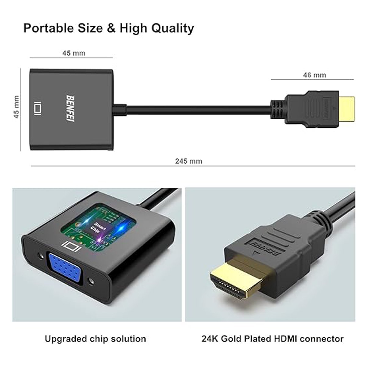 تبدیلی VGA به HDMI همراه با کیبل صدا